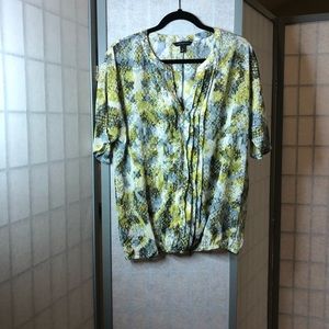 Banana Republic split neck, sheer blouse